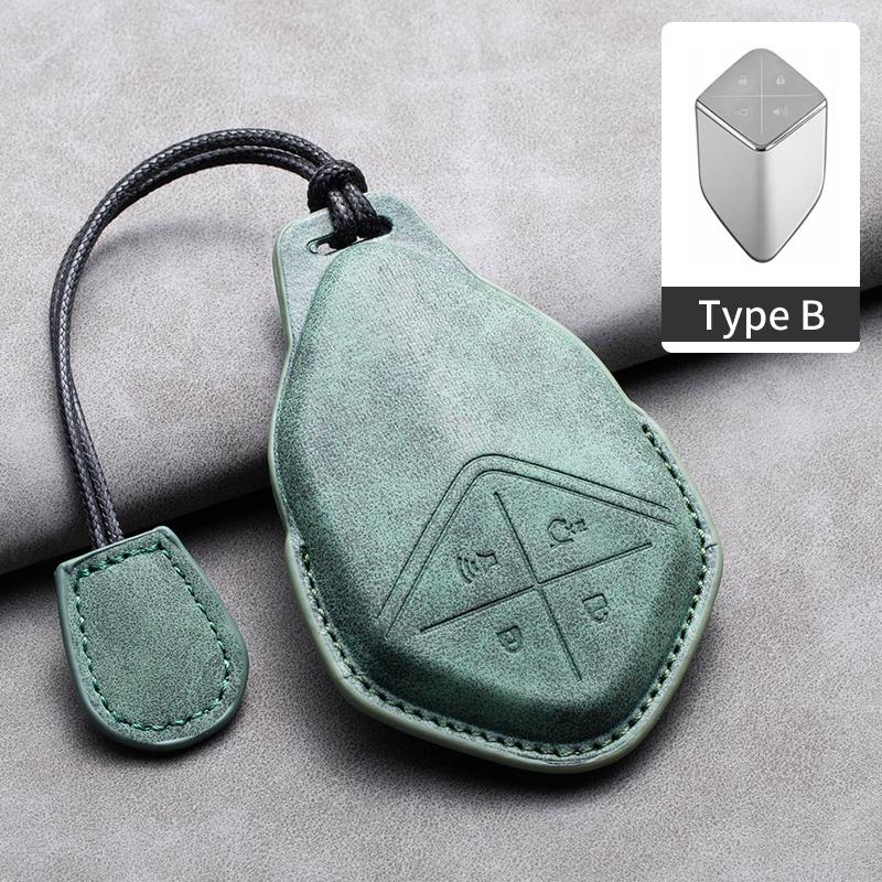 

Leather Car Remote Key Case Cover for Changan Deepal S7 SL03 2023 2024 Car Key Fob Shell 4 Buttons Holder Keychain