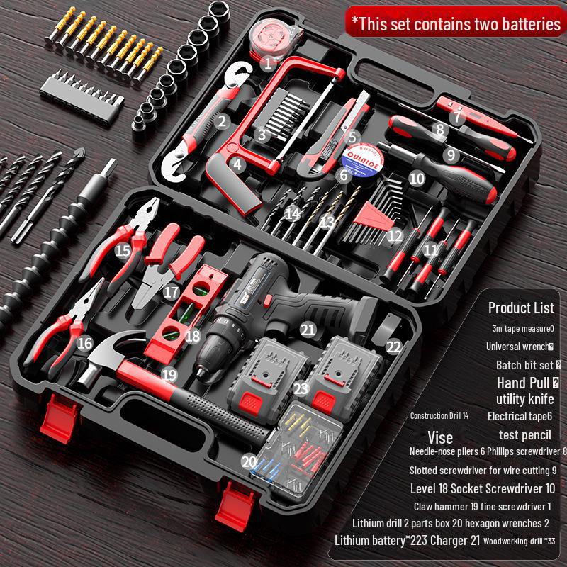 Multifunctional Electric Drill & Household Repair Tool Set for Carpentry and Electrician Tasks