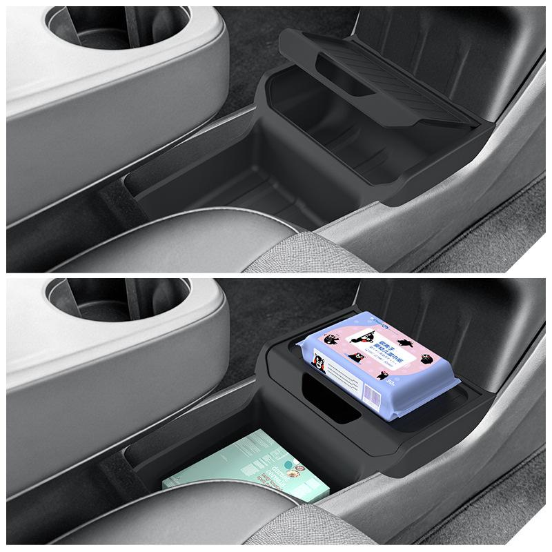 for Tesla Model Y Standard 2026 Accessories Center Console Storage Organizer Box Armrest Box Storage Tray Protection Mat