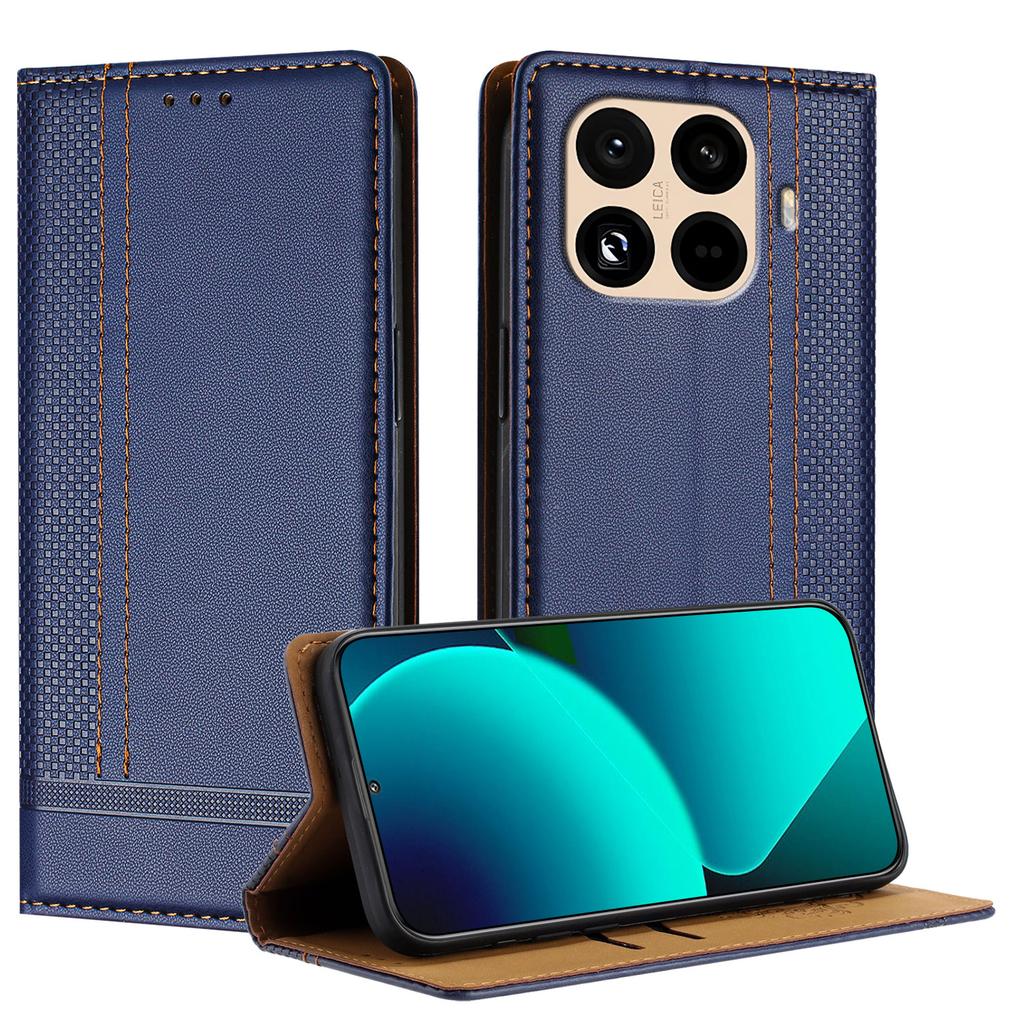 For Xiaomi 15T Pro Case L-Shaped Grid Pattern Leather Stand Phone Cover with Card Slots