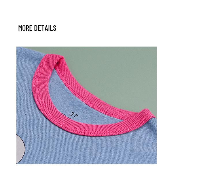 Girls' Pure Cotton Cartoon Pajamas - Spring/Summer 2025, Short Sleeve, European & American Style Baby Homewear.