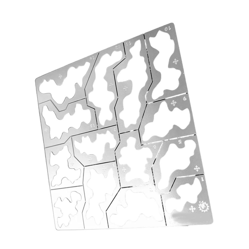 Precyzyjnie wycinana laserowo płyta szablonowa dla entuzjastów modelarstwa i rękodzielników. Płyta szablonowa ze stali nierdzewnej do malowania modeli.