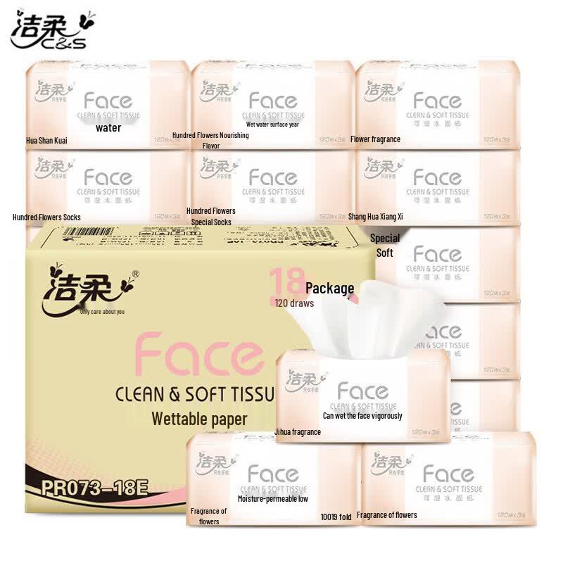 Jie Rou Face 3-Ply Facial Tissues, Floral Scent