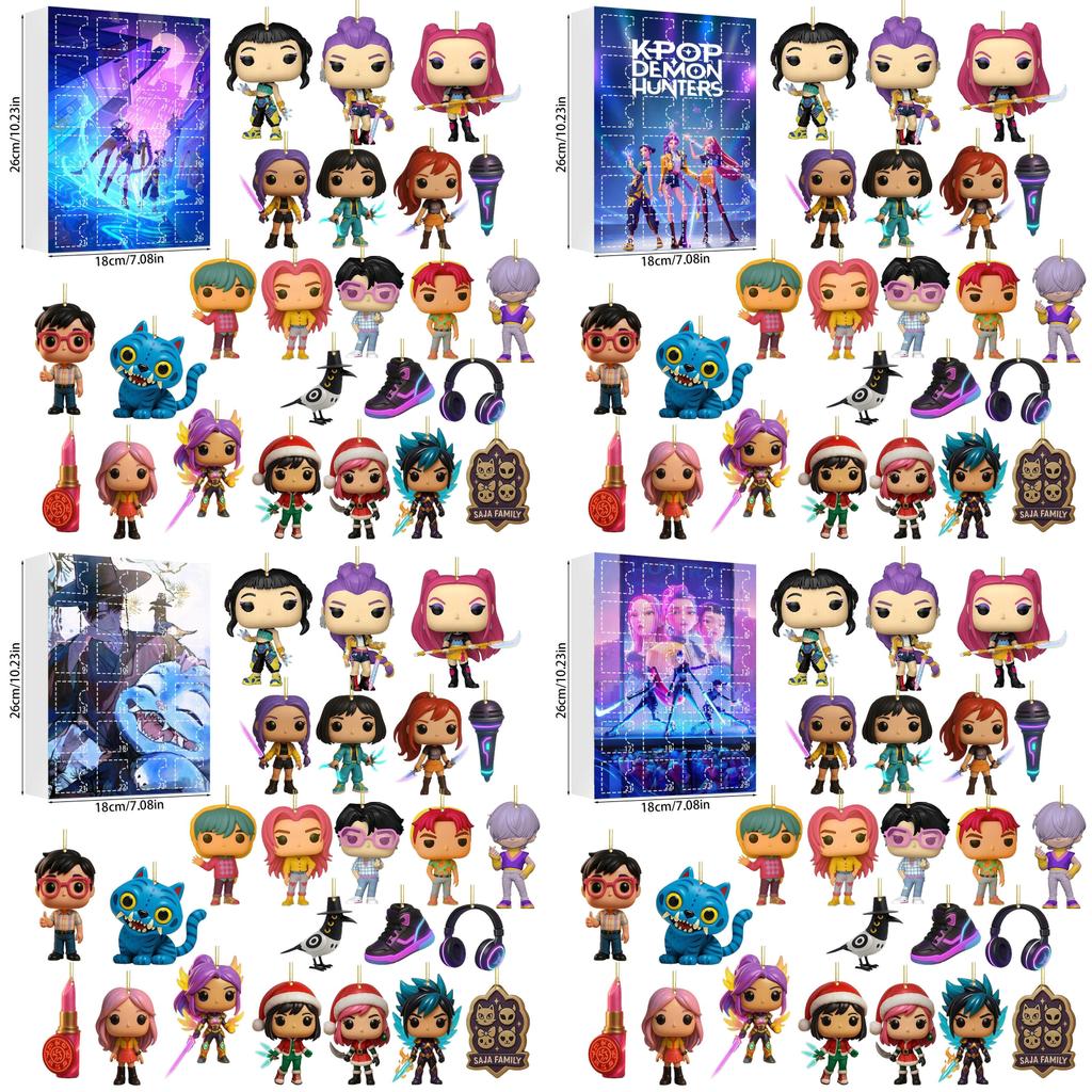 Kpop Demon Hunters Advent Calendar With Acrylic Figures For Holiday Gift Parties