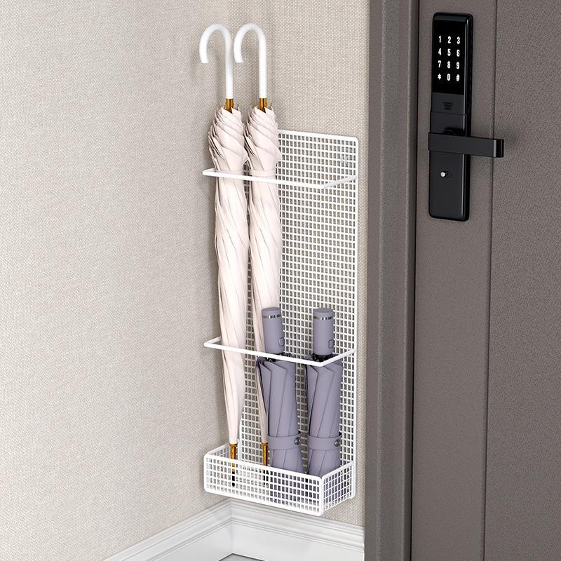 Wandmontierter Regenschirmhalter ohne Bohren: Gewerbliche & Heimnutzung, Aufbewahrungsständer mit langem Griff, Schirmständer für die Tür.