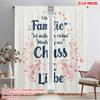 2pcs 2D Flat Printing Curtain Our Family Chaos Love Polyester Without Electricity Seasonal Party & Holiday Decor Perfect for