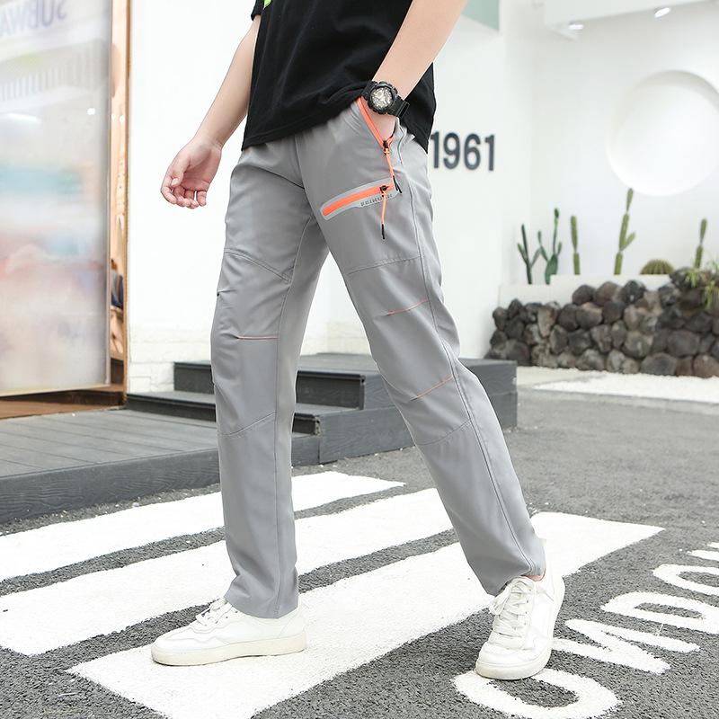 

Быстросохнущие мужские длинные брюки из ледяного шелка - Дышащие, Тонкие, Защита от комаров для весны/лета 150cm серый