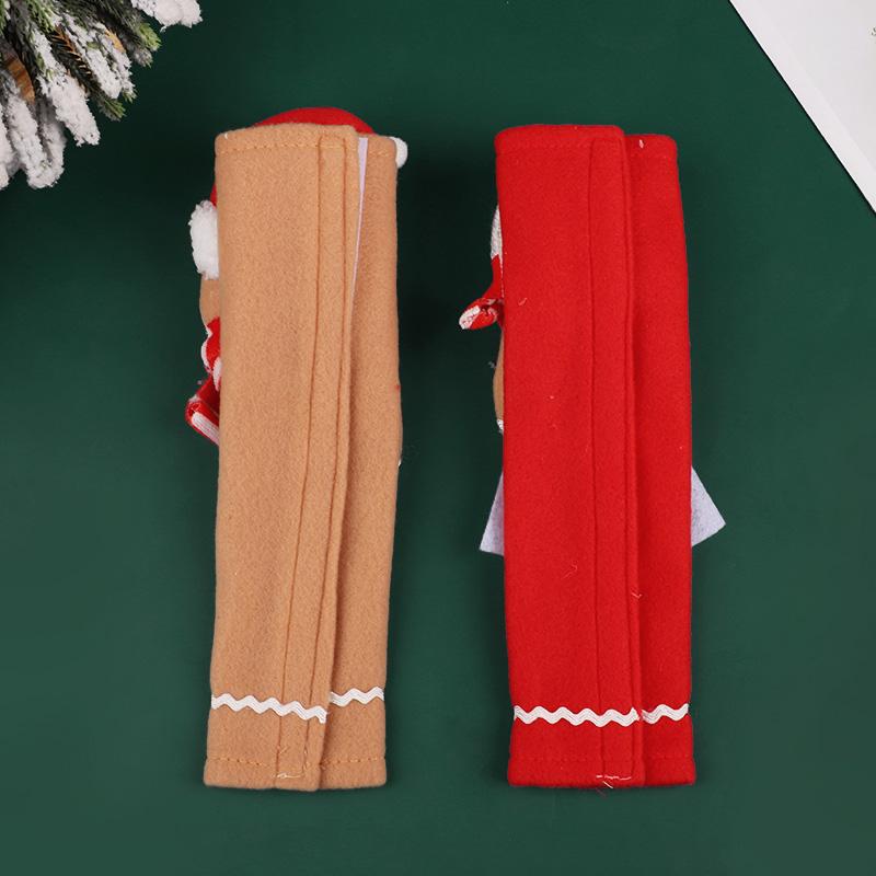 2Pcs Christmas Refrigerator Handle Covers Gingerbread Man Door Handle Cover Christmas Home Kitchen Decoration New Year Gifts