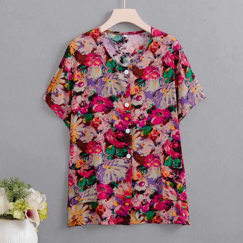 Summer Top Women Cardigan Thin Short Sleeve Plus Size Women's Blouse Summer Loose Vintage Clothes