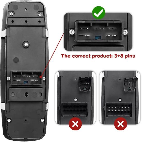 Power Window Switch Compatible With 2015- Jeep Cherokee,2015-2017 Chrysler 200,2011- Chrysler 300,2011- Dodge Charger,2016-2018 Ram