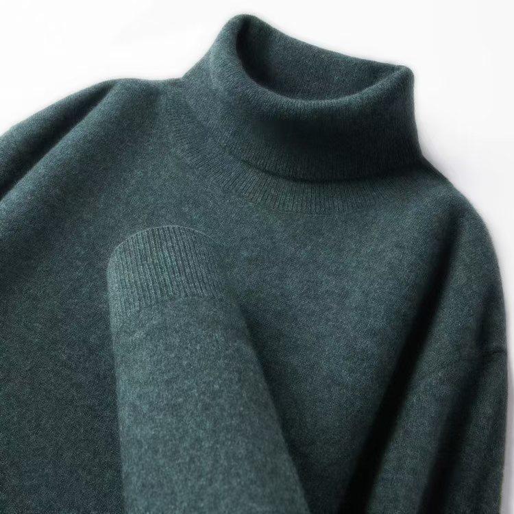 

Мужской толстый кашемировый свитер с высоким воротом 2025 - Повседневный пуловер с длинным рукавом 2XL