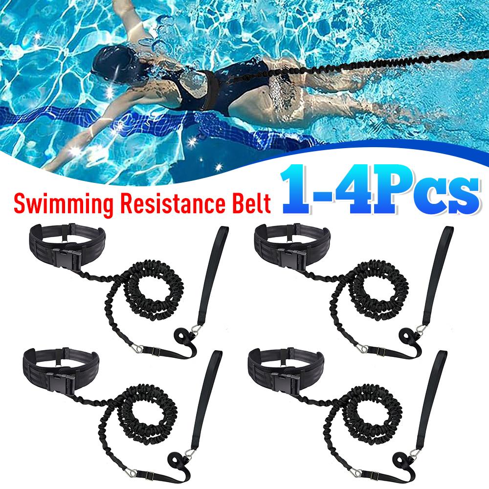 1-4PCS Swimming Training Belt Pool Swim Trainer Belt Harness Swimming Aquatic Resistance Belt For Swim Training And Exercise New