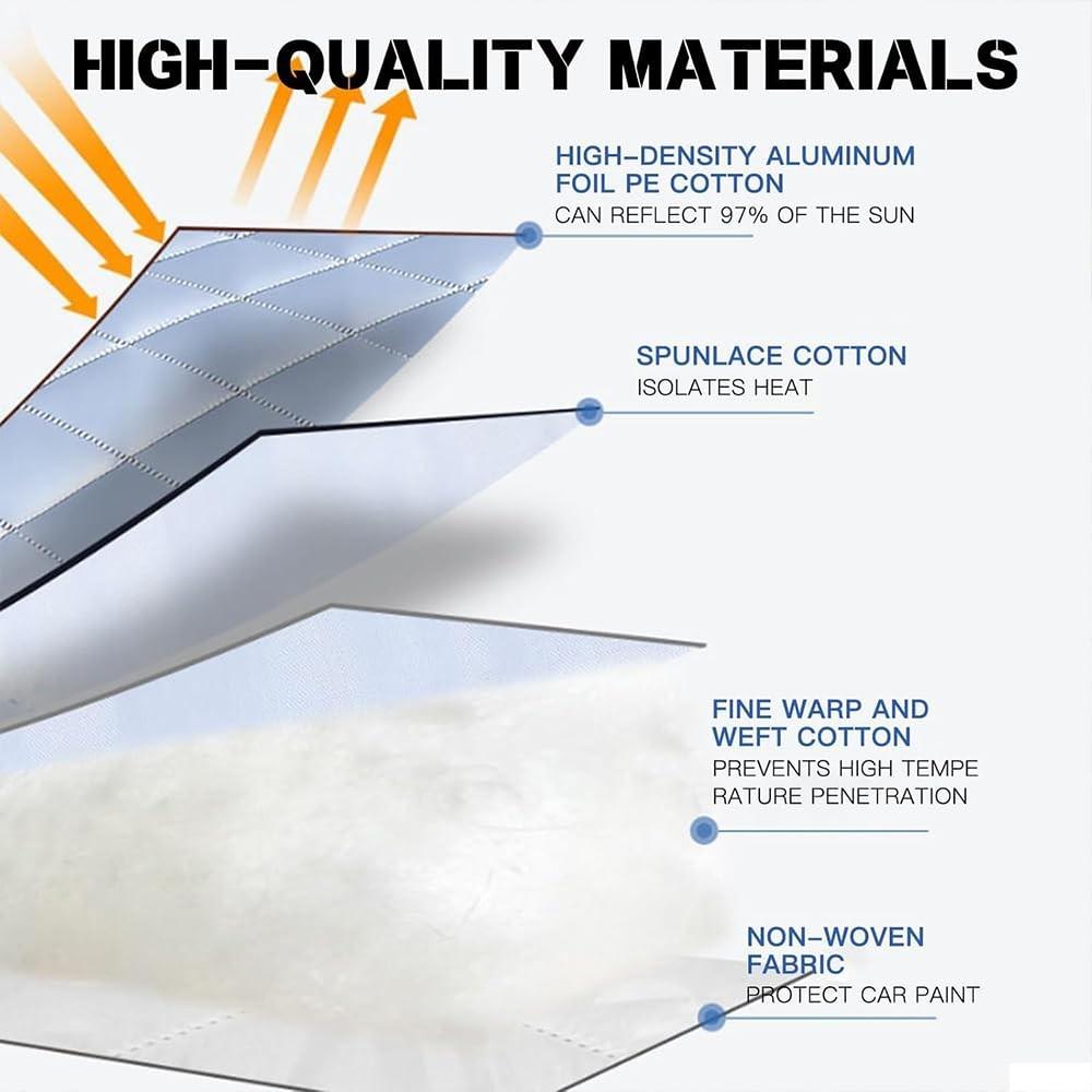 Car Cover Multi-layer Padded Anti-hail Car Cover Sun Protection Waterproof Sedan Protector  Reflective Strips For All Weather