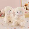 8-inch Cute Lamb Plush Toy Soft Curly Sheep Stuffed Animal Doll Pink Bow Tie Huggable Comforter Birthday Gift Kids Nursery Decor