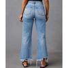 Spring and Summer Wide Leg Pants Washed, Tie Dyed, Ripped Hole High Waisted Jeans, Straight Leg Casual Pants