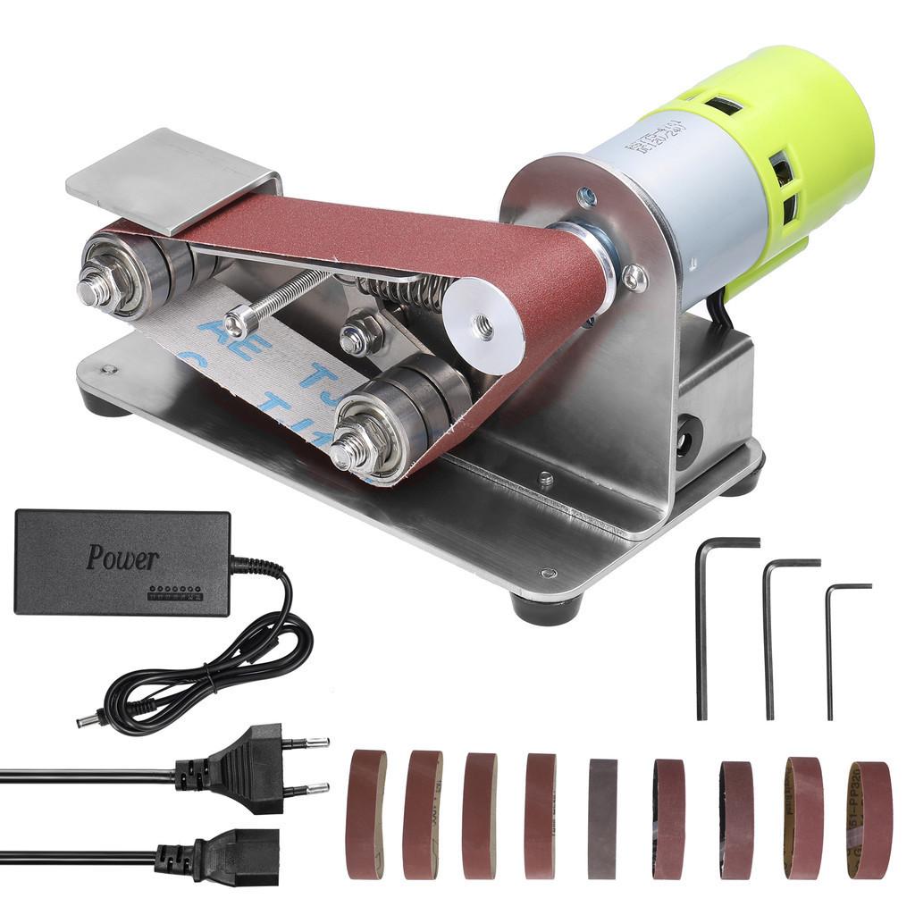 7 Speed Mini Electric Belt Sander Adjustable Polishing Grinding Machine Edges Sharpener Cutter Multifunctional Grinder