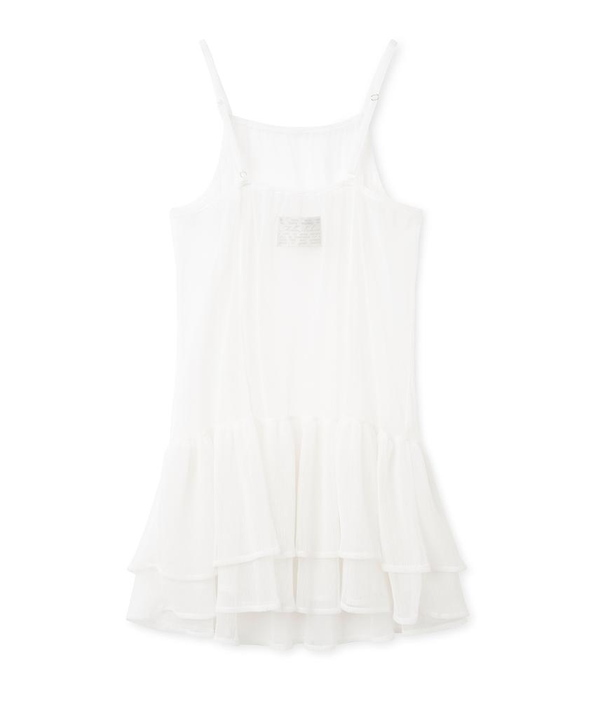 MILLO WOMEN Sheer Frill Dress [White]