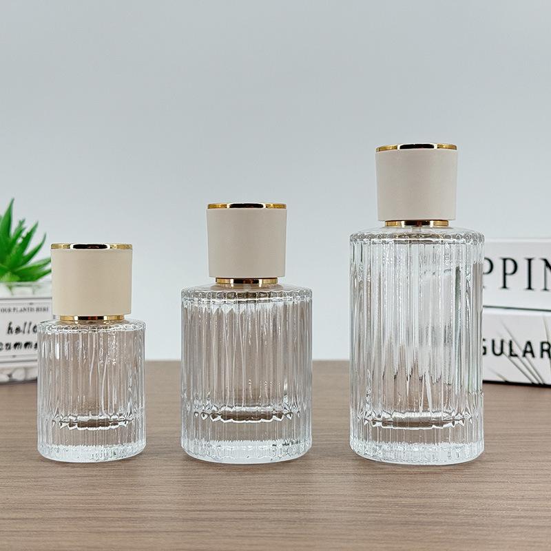 15 Threaded Vertical Stripe Transparent Perfume Spray Decanting Bottle