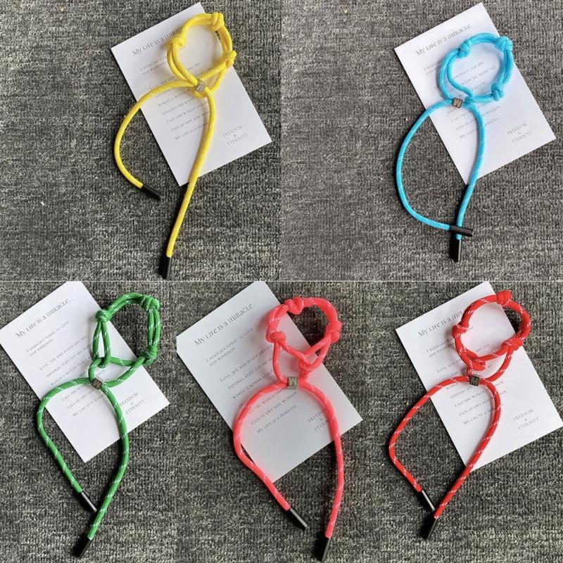 Trendy Nylon Rope Woven Bracelet for Couple Stylish Adjustable Length Wristchain Fashionable Accessory for Parties