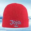 Blue pixel text art face design Unisex Women Unisex Knitted Hat Beanie Pullover Cap Winter Thermal Warm Christmas Outdoor Cycl