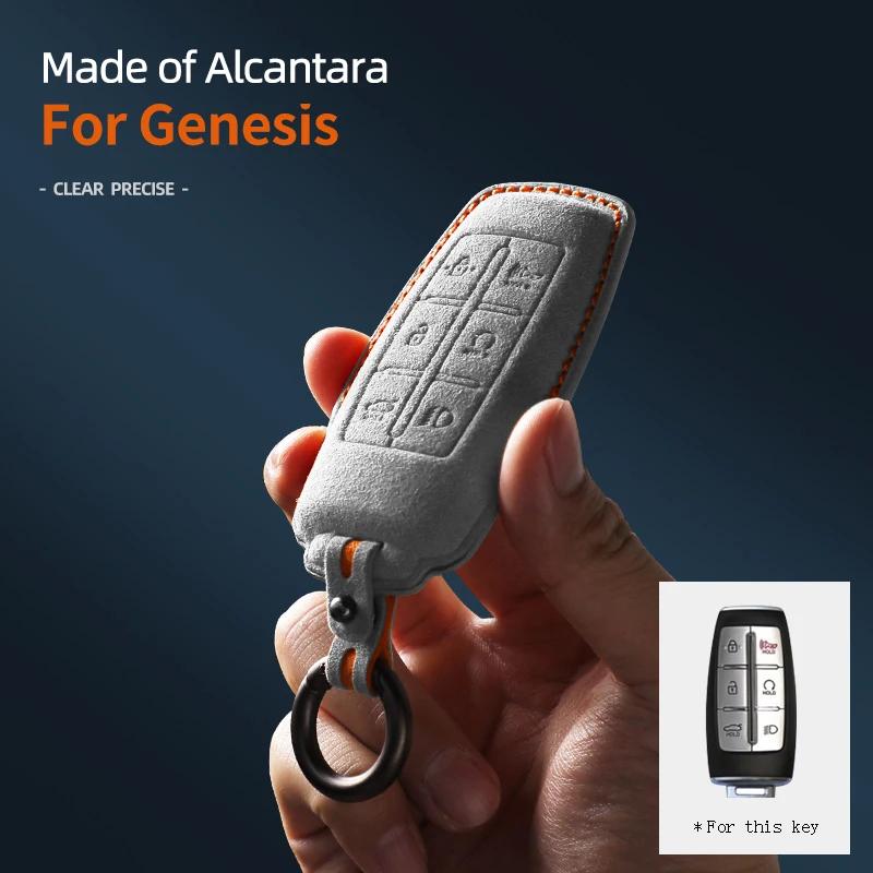 Interior Mouldings Car Key Case Cover Shell For Hyundai Genesis G80 GV70 Gv80 GV90 2020 2021 2022 2023 2025 Remote Protector Int