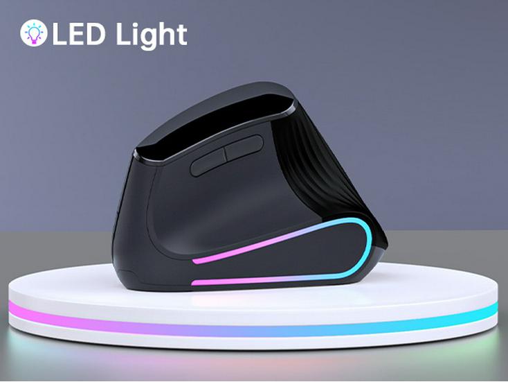 JOMAA Wireless Bluetooth RGB Ergonomic Vertical Mouse with Dual Mode & Speed Roller