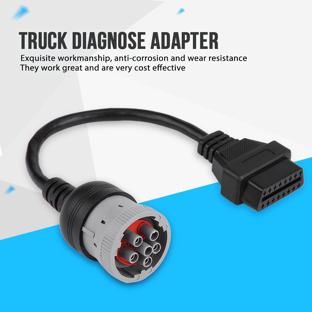 Truck Diagnose Interface Female 16 Pin   6 Pin Adapter Cable for Automotive Diagnostic Tool