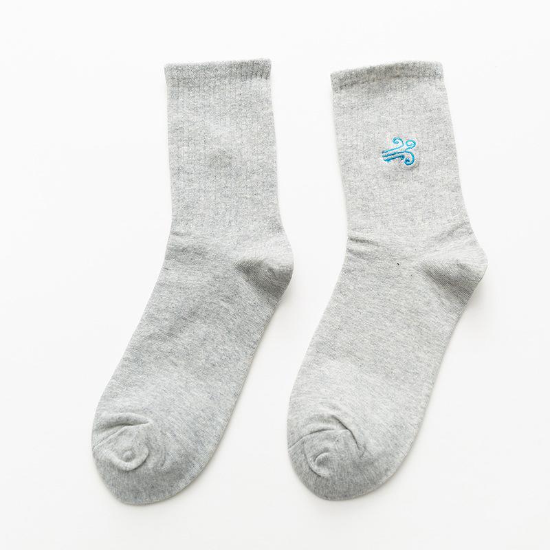 Popular Embroidery Cute Sun Cloud Moon Pattern Candy Color Socks Custom Women Girls Slouch Socks