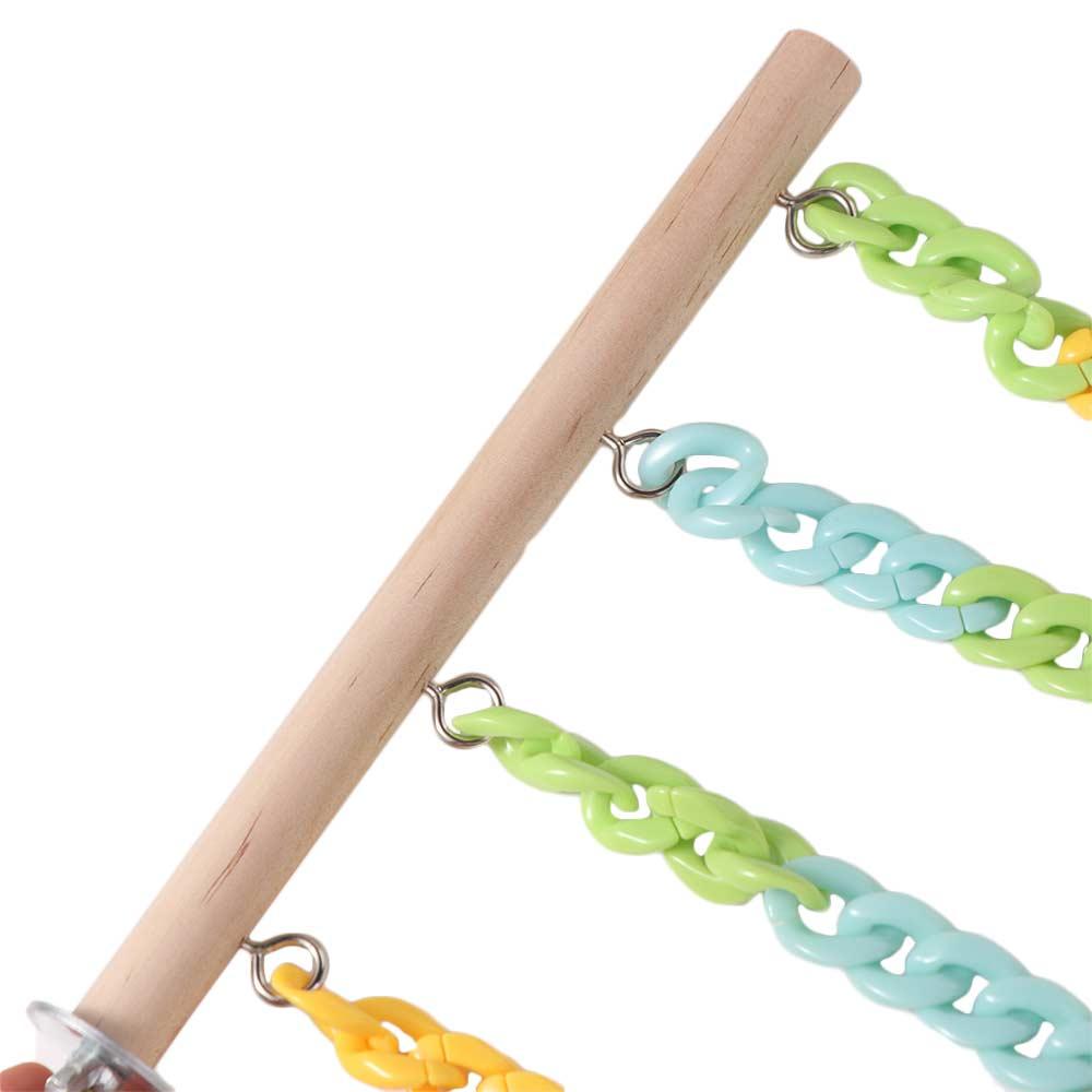 Colorful Chains Mice Rope Swing Stand Chew-Proof Natural Wood Climbers  Small Animal