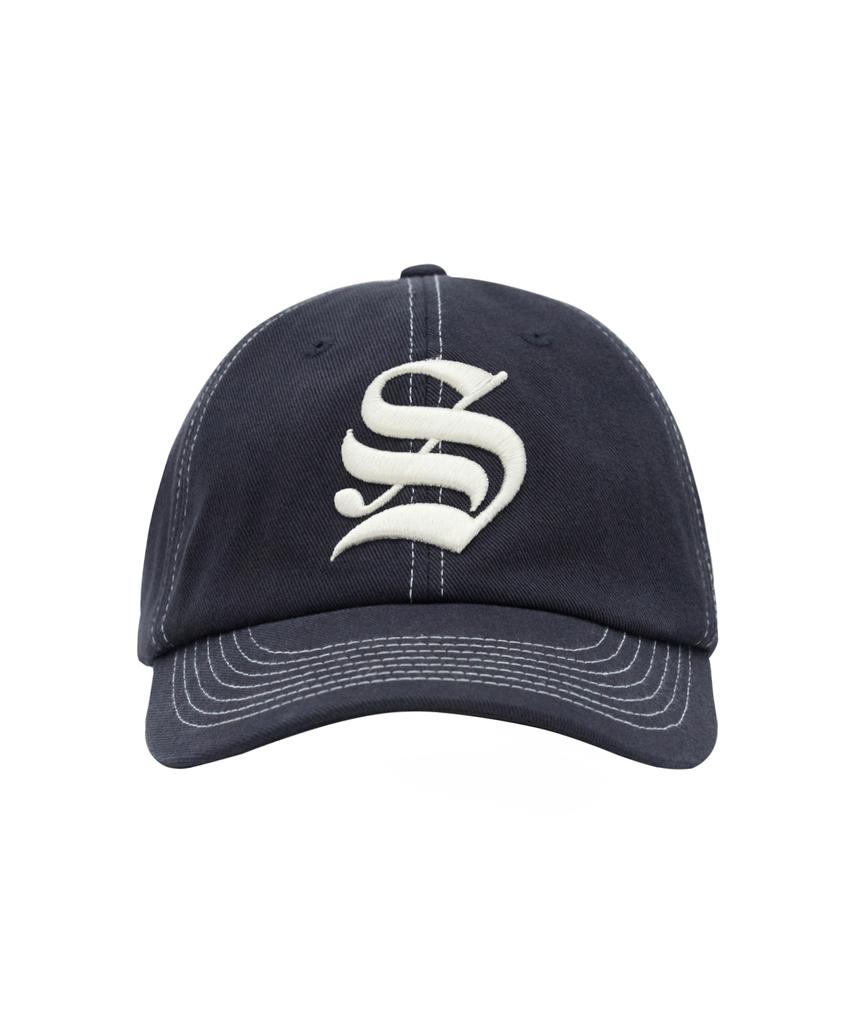 1993STUDIO Volume Embroidery Camp Cap_Navy
