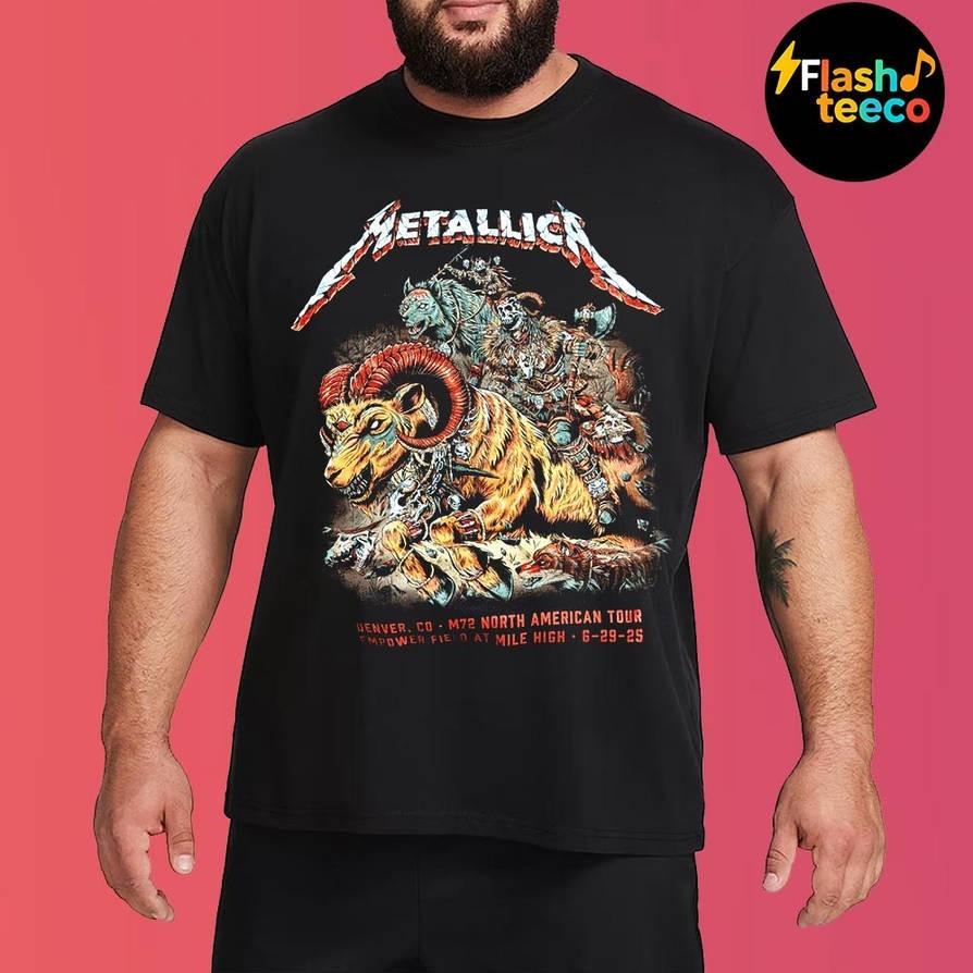 Metallica M72 Denver 2025 Night 2 At Empower Field at Mile High On June 29 Shirt Unisex T-Shirt L