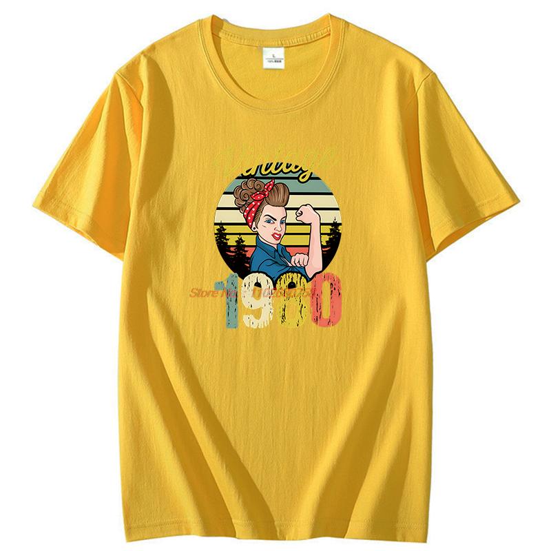 Vintage Born 1980 Graphic T Shirts Birthday Gift Cotton Short Sleeve Tshirts Unisex New Shirts And Tshirts Print T Shirt