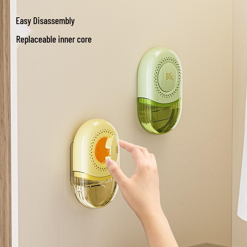 Wall-Mounted Fragrance Dehumidifier Box with Non-Marking Moisture Absorbent Bag for Wardrobes & Cabinets