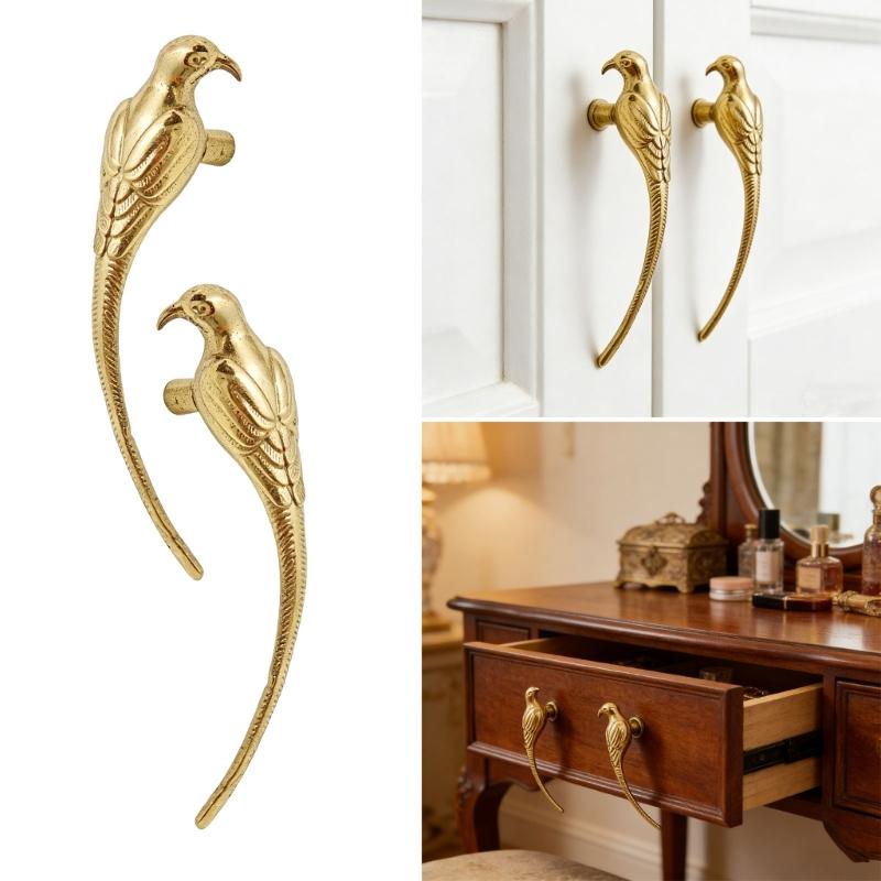 Modern Golden Magpie Shape Dresser Pull Stylish Metal Handle For Cabinets And Closets Replacement Knob Easy To Install