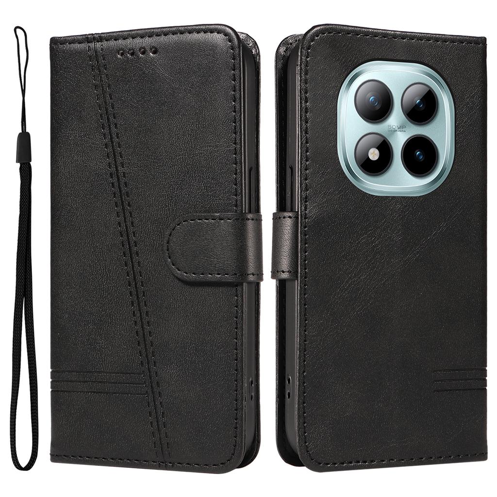 Dla Xiaomi Poco M8 Pro 5G/Redmi Note 15 Pro+ 5G (Światowy) Etui portfelowe Linie w kształcie litery T Skórzane etui na telefon z podstawką