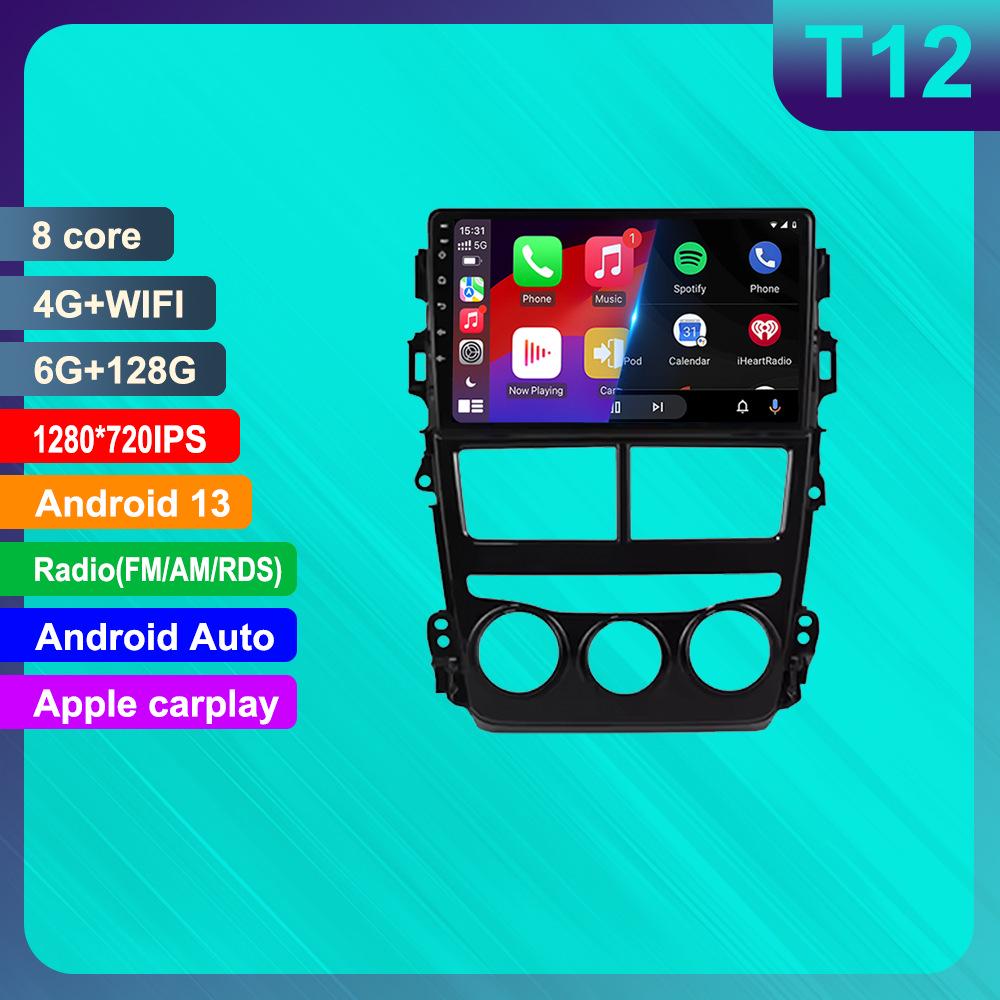 9-Inch Android GPS Navigation System with HD Reverse Camera & CarPlay for Toyota Yaris/Vios