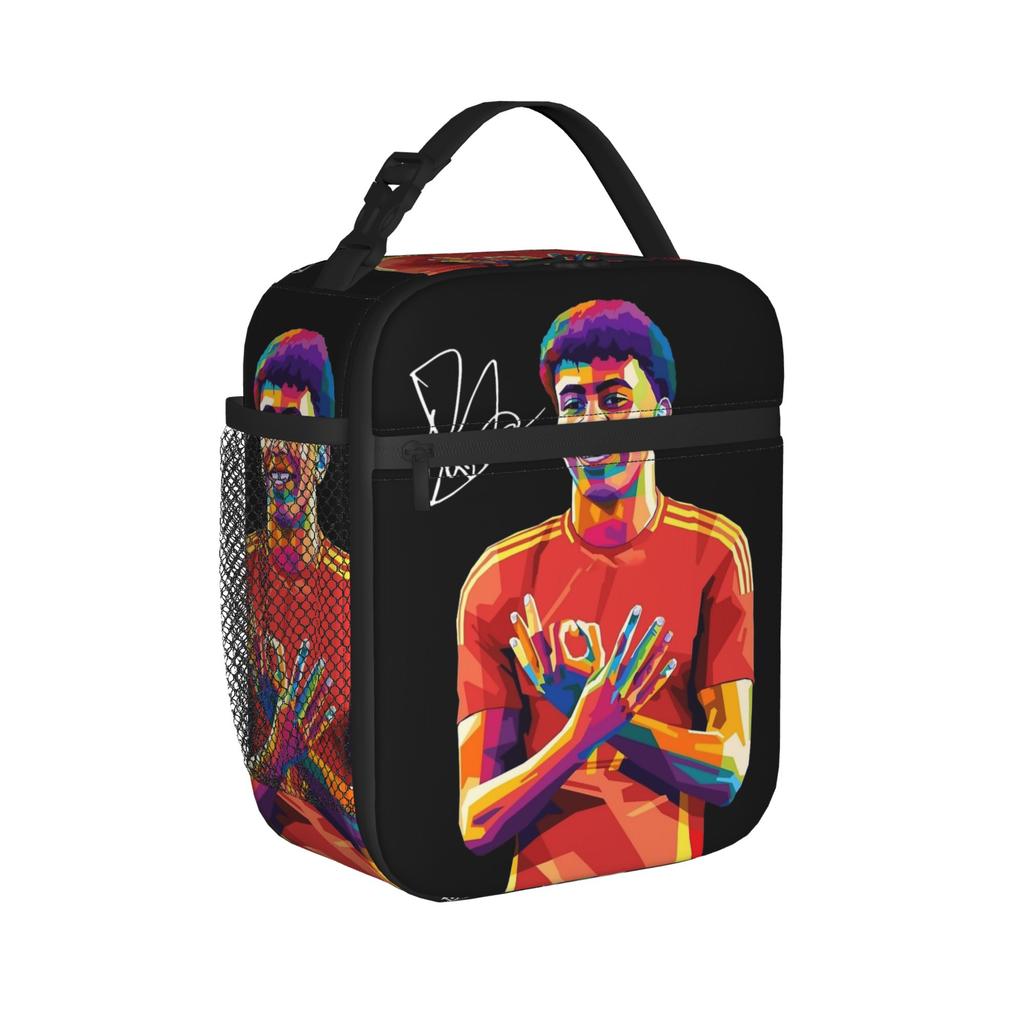Lamine Y-Yamal Insulated Lunch Bag Thermal Bag Reusable,Lunch Container Football Soccer High Capacity Tote Lunch Box Bento Pouch