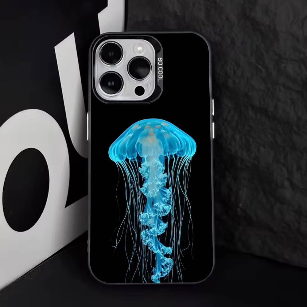 Jellyfish Oceanic Phone Case For iPhone 17,16,15,14,13,12,11 Plus,Pro Max,XS,Colorful Silver Phone Case Funda Cover