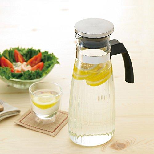 iwaki (Iwaki) AGC Techno Glass Heat-Resistant Glass Barley Tea Pot Pitcher 1.3 Liter Round Cold Water Pot Oval Server KT297K-SV