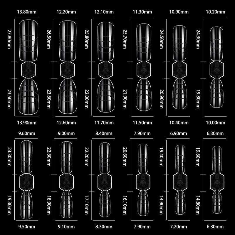 

120Pcs Clear Crystal Nail Extension Forms - Acrylic Nail Extension Armor Tips for Salon & DIY Manicure