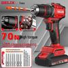 Delixi Multifunctional Brushless Impact Drill - 13mm Lithium Battery Pistol for Home Use