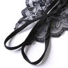 Women T-back Low Waist Open Crotch Hollow Out See-through Lace Seductive Solid Color One Size Lady Thong for Valentine's Day