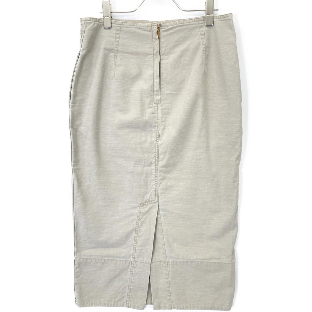 MADISON BLUE Beige SOFIE TIGHT LONG SKIRT BACK SATIN Skirt Skirt 2 khakiUsed