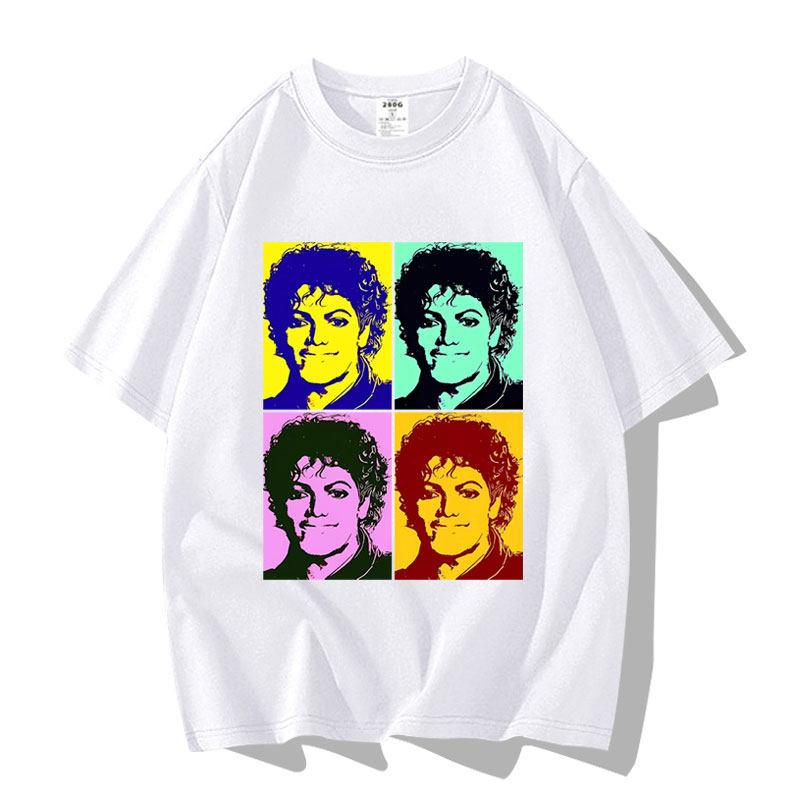 2026 Michael Jackson Pattern Printed Adult and Child Shortsleeved Tshirt Fashionable and Casual Clothing Tshirt