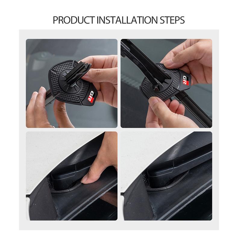 Car Silicone Dust Cover Wiper Hole Protection Auto Accessories For Toyota Camry Highlander C-HR Hilux Vios Rav4 Prius Yaris TRD