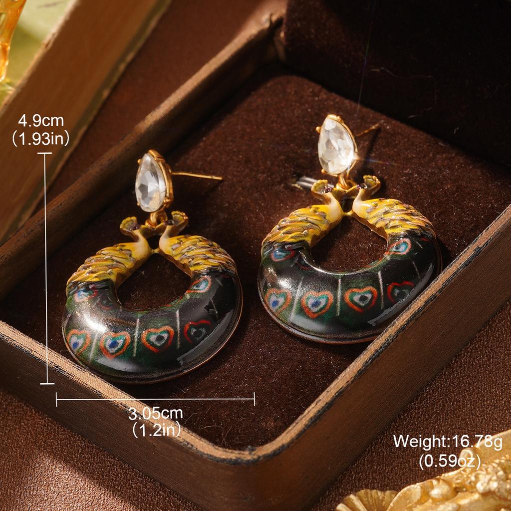 Vintage flower fringed stud earrings medieval vintage niche ring pearl premium earrings light luxury ear jewelry