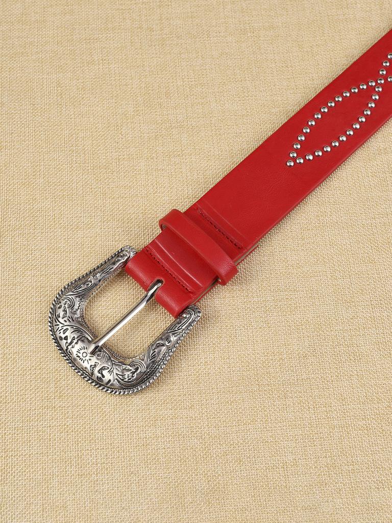 Trendy Retro Inlaid Gem Belt Female, Punk Style Personality Hottie Decorative Belt