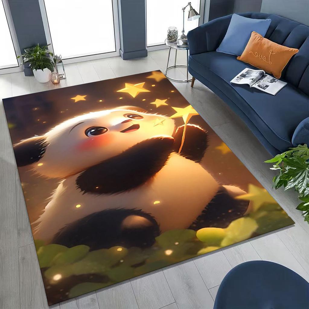 New Dream Panda Cute Cartoon Art Rug for Bedroom Living Room Sofa Home Doormat Decor,Large Kid Play Non-slip Floor Mat Gift