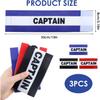 Football Captains Armbands 3Pcs Captain Armband Kid Polyester Captains Armband Adjustable Elastic Sports Arm Bands Football Accessories 3Colours