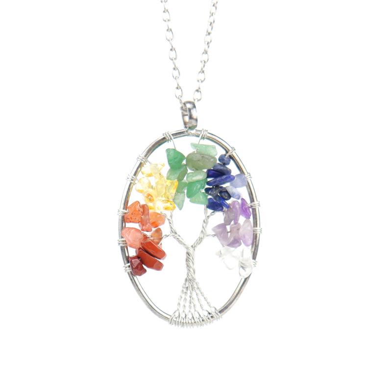 Ручная работа, натуральный камень, кристалл, Древо Жизни, ожерелье для женщин, N24